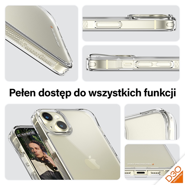 PanzerGlass HardCase with D3O and Military Grade Certification for iPhone 15 Plus / 14 Plus - Transparent