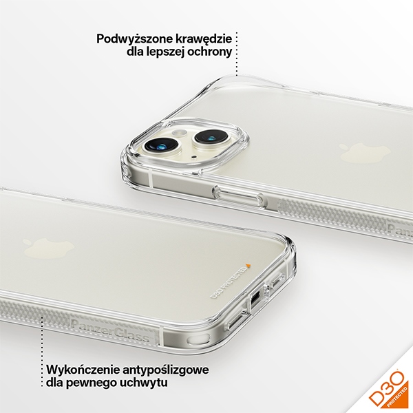PanzerGlass HardCase with D3O and Military Grade Certification for iPhone 15 Plus / 14 Plus - Transparent