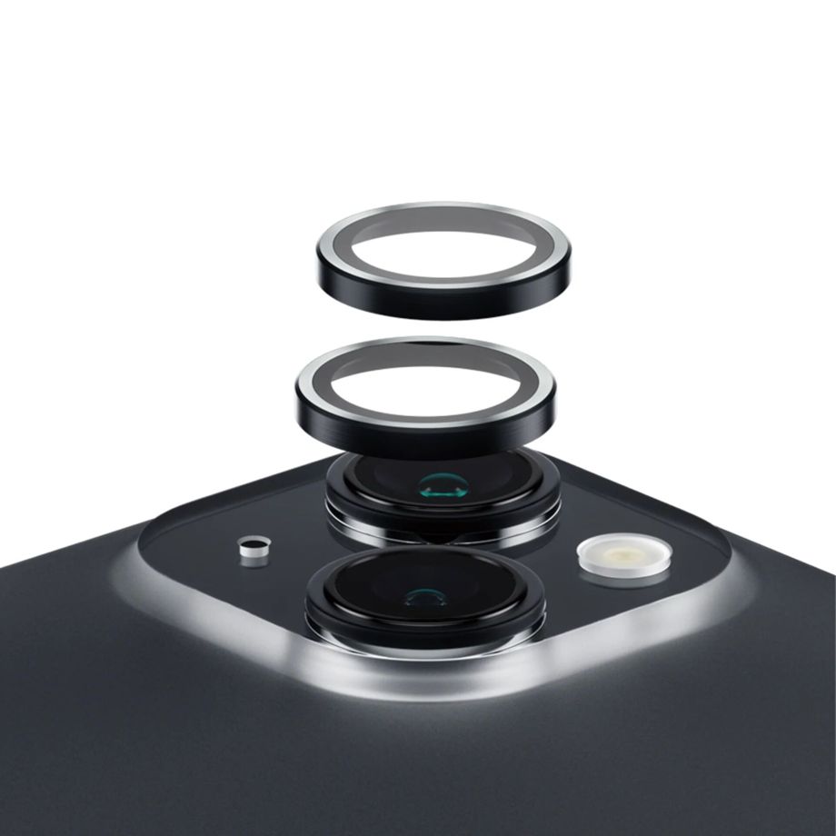 PanzerGlass Hoops Camera Protector for iPhone 15 / 15 Plus, Black Frame