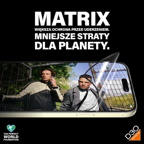 PanzerGlass Matrix Ultra-Wide-Fit hybrid glass for iPhone 15 Plus with positioner