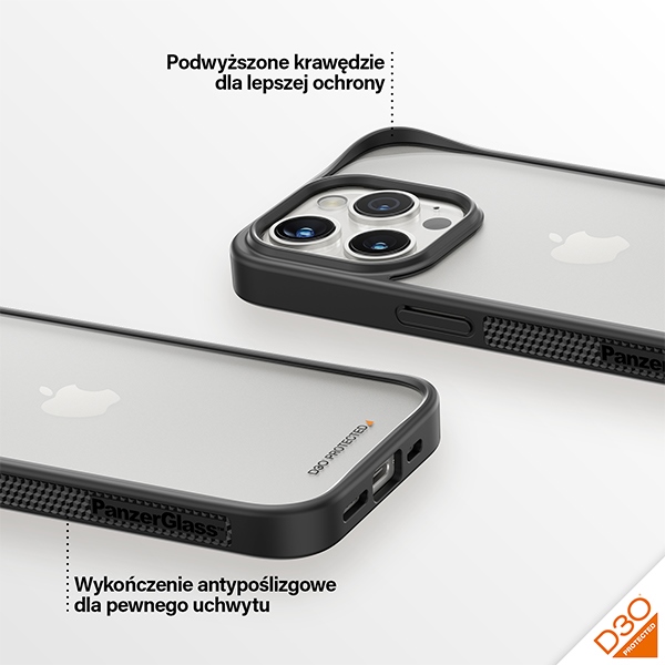 PanzerGlass iPhone 15 Pro vāciņš ClearCase, caurspīdīgs/melns