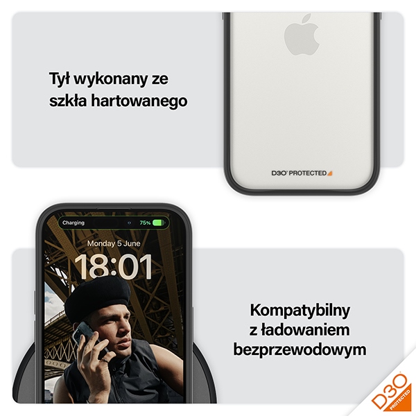 PanzerGlass iPhone 15 Pro vāciņš ClearCase, caurspīdīgs/melns