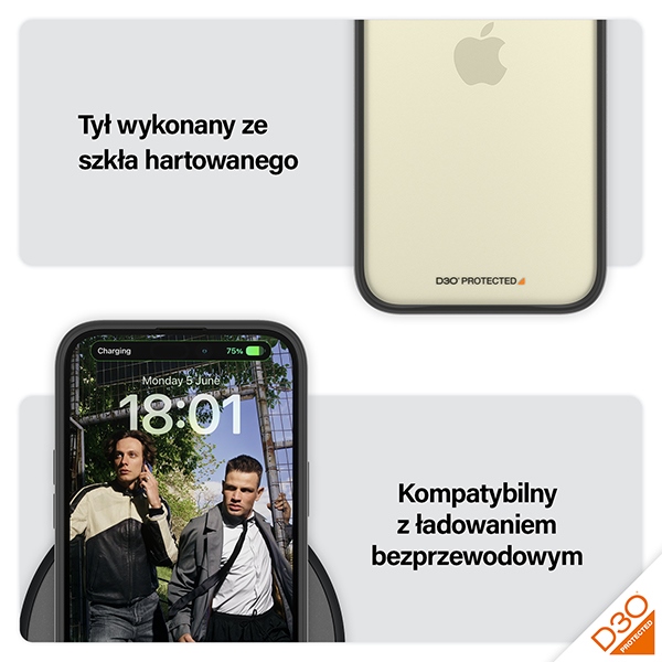 Panzerglass iPhone 15 Plus / 14 Plus vāciņš ClearCase, caurspīdīgs/melns