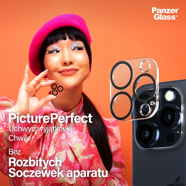 PanzerGlass Picture Perfect Camera Protection для iPhone 15 Pro / Max - с черной рамкой