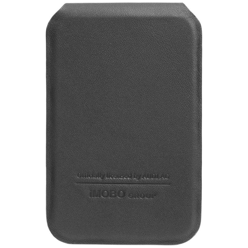 Audi Ādas maciņš MagSafe magnētiskais ar statīvu - melns | Leather Wallet Card magnetic with stand black