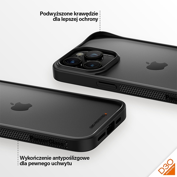 Чехол PanzerGlass ClearCase для iPhone 15 Pro Max, прозрачный/черный