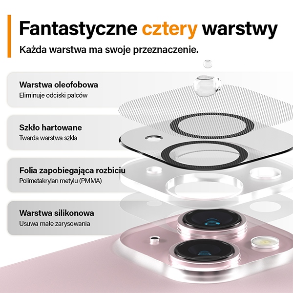 PanzerGlass Picture Perfect защита камеры для iPhone 15 / Plus - с черной рамкой