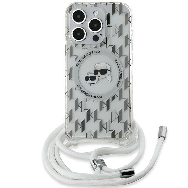 Karl Lagerfeld iPhone 15 Pro Max Case IML Crossbody Monogram, Transparent