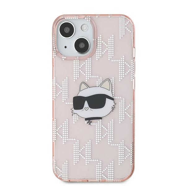 Karl Lagerfeld iPhone 13 vāciņš IML Choupette Head & Monogram, rozā