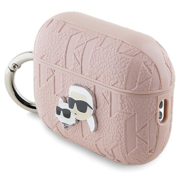 Karl Lagerfeld AirPods Pro 2 Case Monogram Karl & Choupette Head, Pink