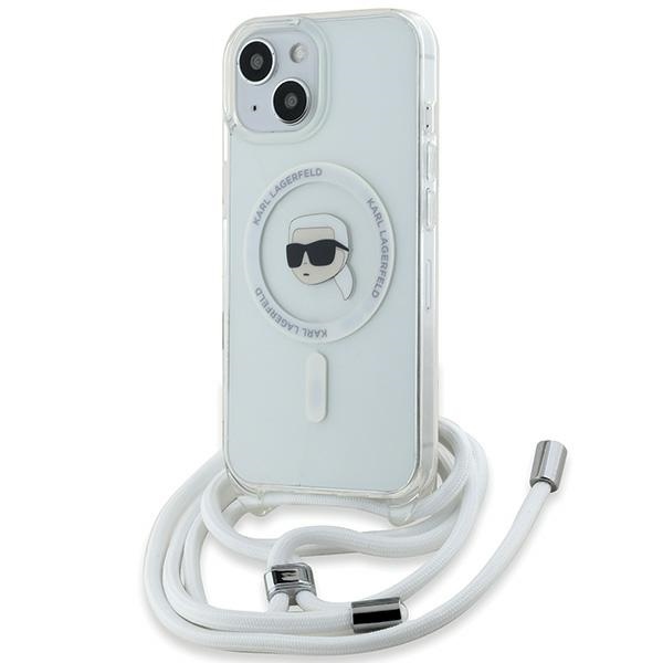 Apple iPhone 15 6.1'' Karl Lagerfeld IML Karl Head Cord MagSafe Cover Case, Transparent | Чехол Кейс...