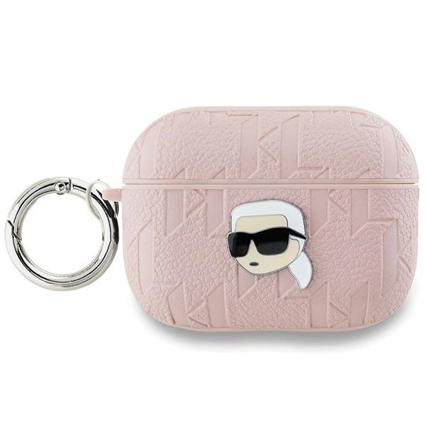 Karl Lagerfeld Head monogrammas vāciņš priekš AirPods Pro 2 - rozā krāsā | Monogram case for pink