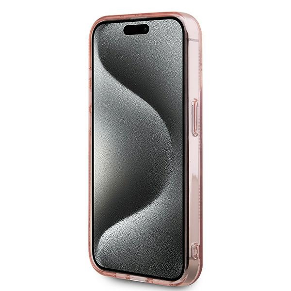 Karl Lagerfeld iPhone 15 Pro Max vāciņš IML Choupette Head & Monogram, rozā