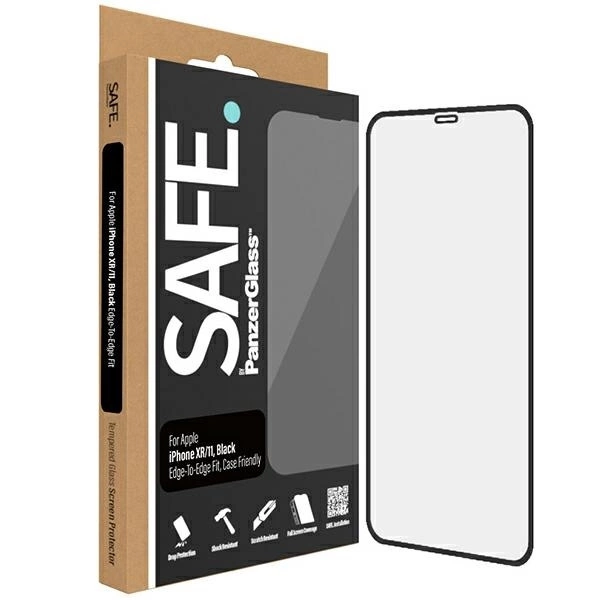 SAFE by PanzerGlass Edge-to-Edge rūdīts stikls iPhone 11 / Xr - ar melnu rāmi | tempered glass for with black frame
