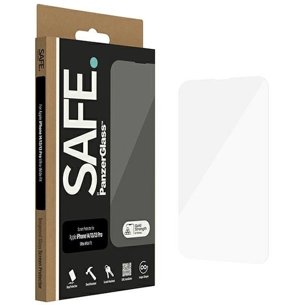 SAFE by PanzerGlass Ultra-Wide Fit rūdīts stikls iPhone 14/13/13 Pro tālruņiem | Tempered Glass for