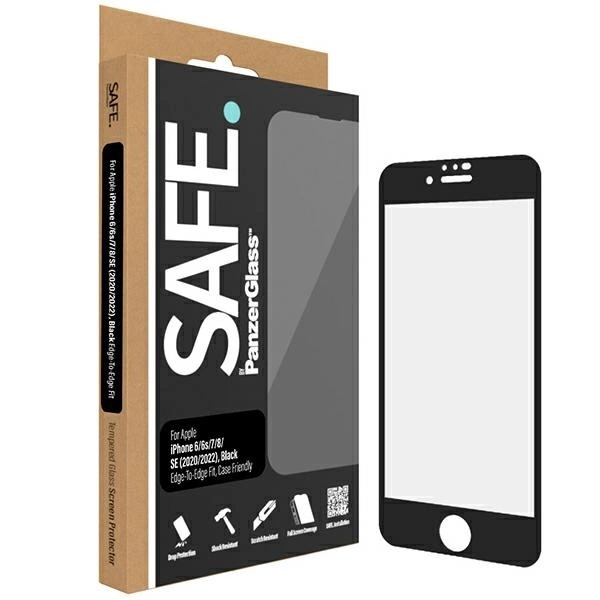 Закаленное стекло SAFE by PanzerGlass Edge-to-Edge для iPhone SE 2020 / 2022 8 7 6 6s - с...