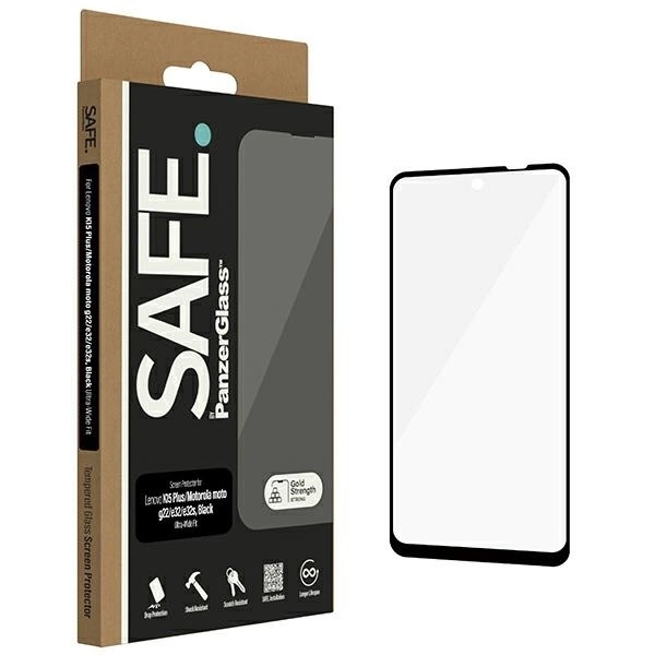 SAFE by PanzerGlass Rāmis no malas līdz malai rūdīts stikls Lenovo K15 Plus / Motorola Moto g22 e32 e32s - ar melnu...