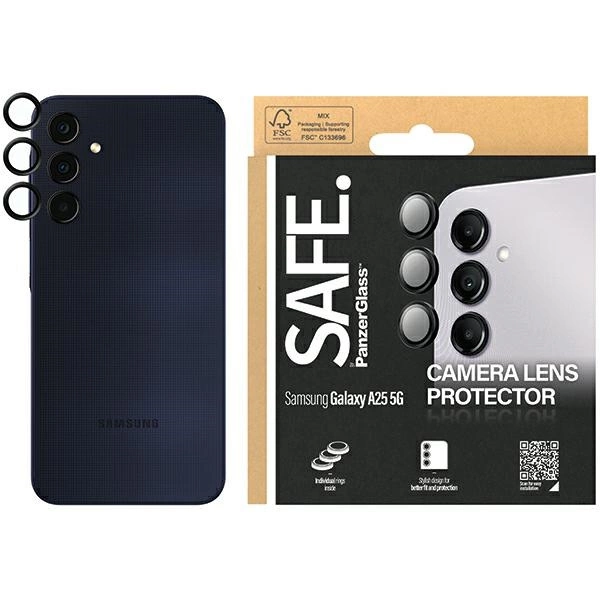 SAFE by PanzerGlass camera cover for Samsung Galaxy A25 5G - with black frame