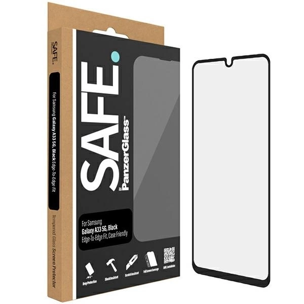 SAFE by PanzerGlass rūdīts stikls priekš Samsung Galaxy A33 5G - ar melnu rāmi | tempered glass for with black frame