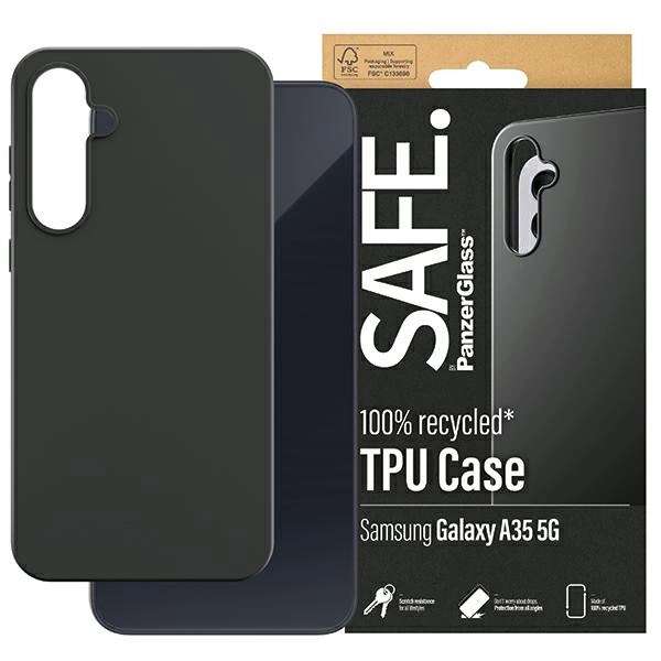 SAFE by PanzerGlass korpuss priekš Samsung Galaxy A35 5G - melns | case for black
