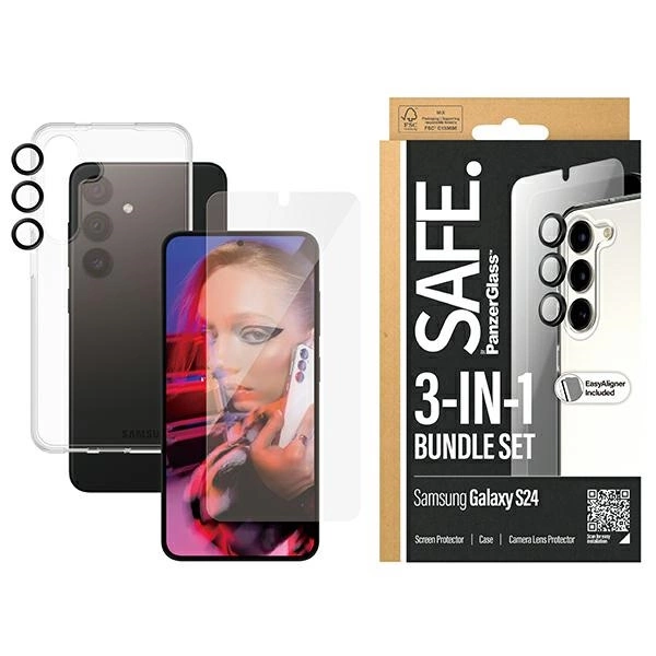 SAFE by PanzerGlass set case + protective film + camera cover for Samsung Galaxy S24