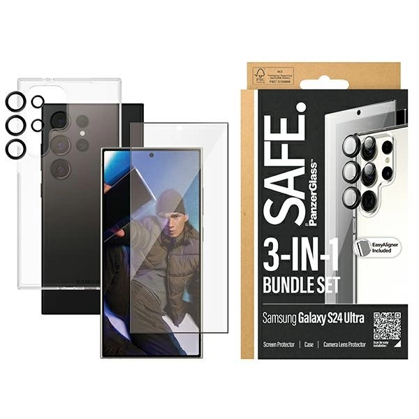 SAFE by PanzerGlass Komplekts Korpuss + aizsargplēve kameras priekš Samsung Galaxy S24 Ultra | Set Case Protective...