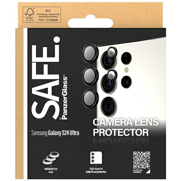 SAFE by PanzerGlass camera cover for Samsung Galaxy S24 Ultra - with black frame