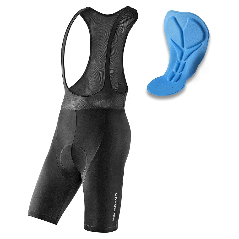 Rockbros RK2002L Bib Cycling Shorts with Insert, L, Black