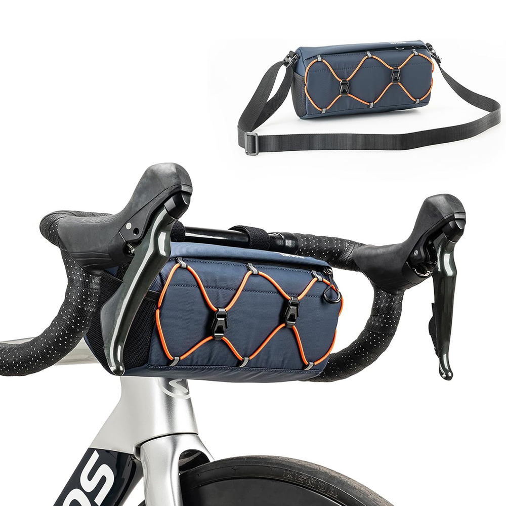 Rockbros velosipēda stūres soma 2.2 l, zila