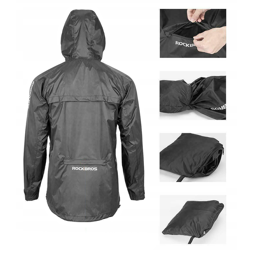 Rockbros YPY013BK3XL Breathable Windproof Rain Jacket, XXXL, Black