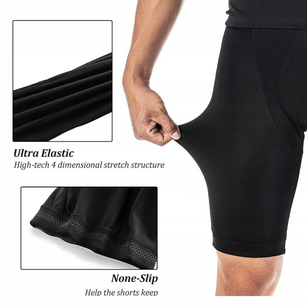 Rockbros RK2002XL Bib Shorts with XL Pad, Black