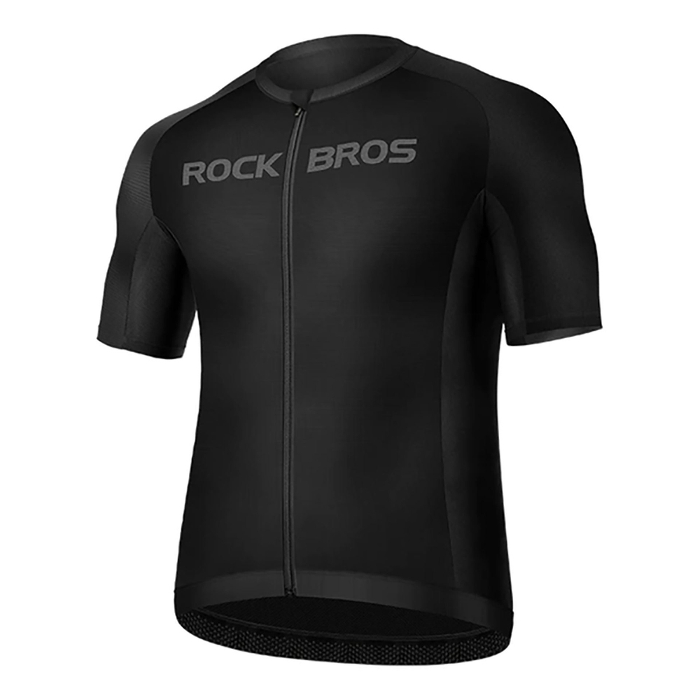 Rockbros Short Sleeve Cycling Jersey, XXXXL, Black