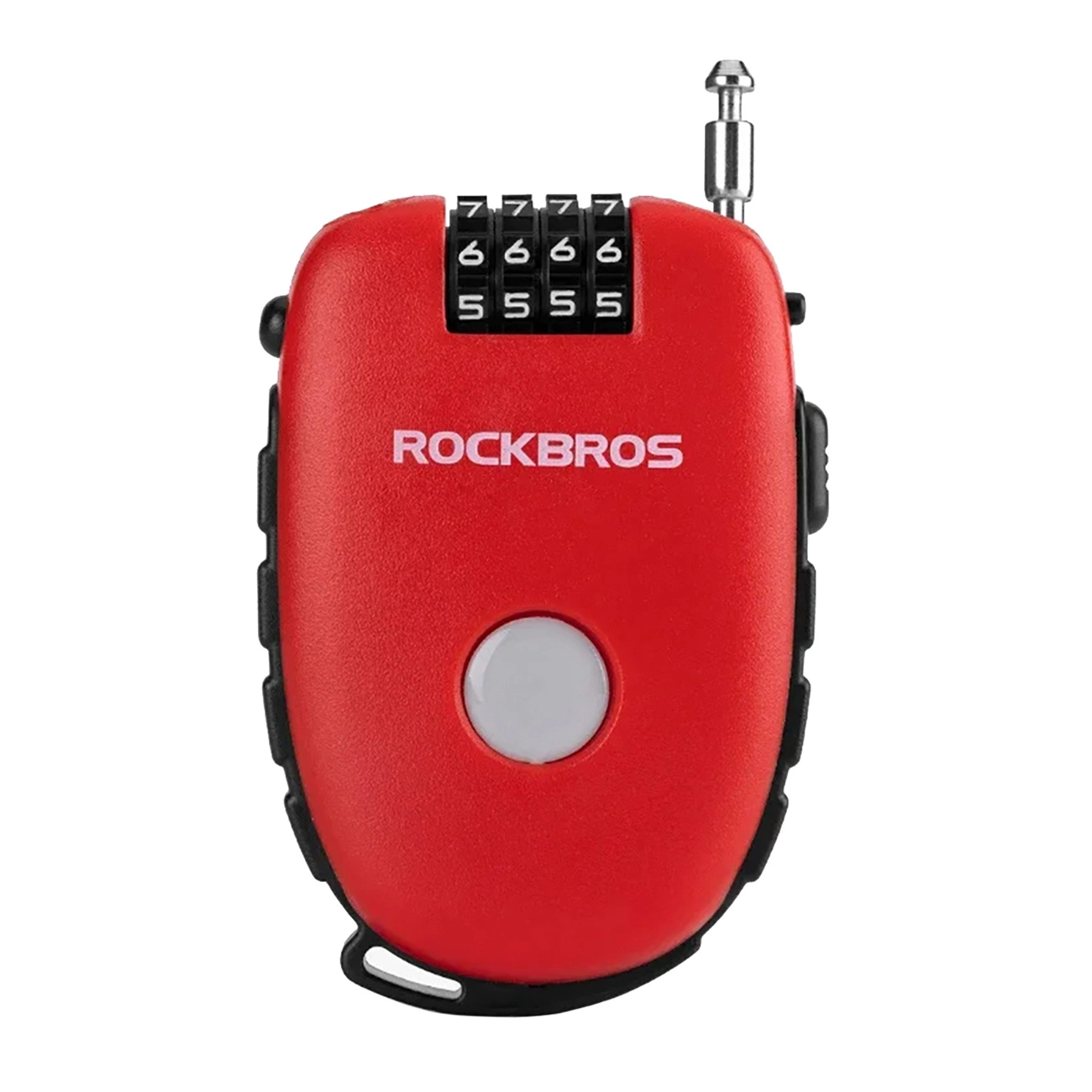 Rockbros 32420981001 velosipēda slēdzene ar izvelkamu trosi, sarkana