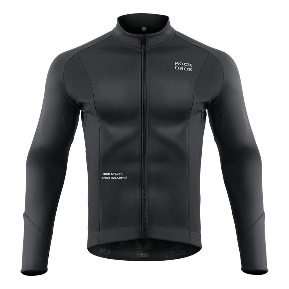 Rockbros Long Sleeve Fall/Winter Cycling Jacket, L, Black