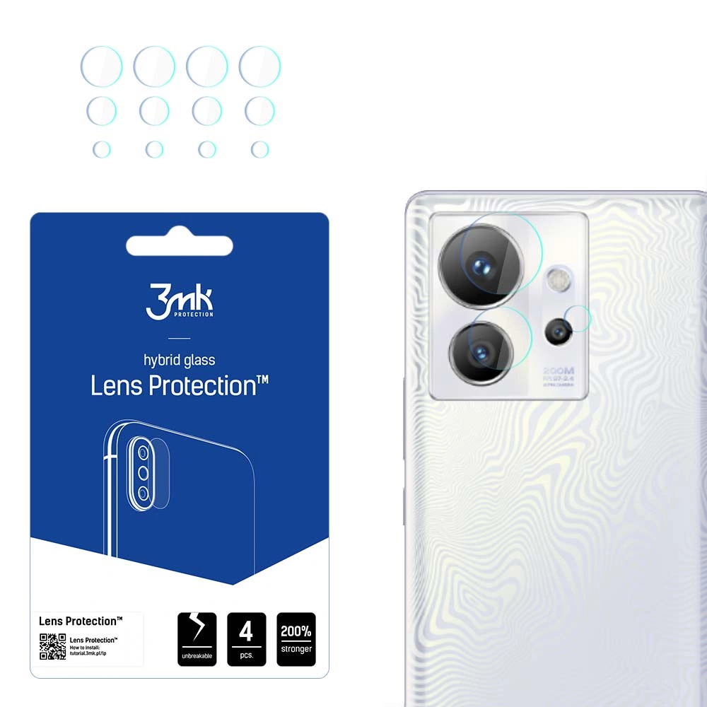 Infinix Zero Ultra 5G Aizmugurējās Kameras Aizsargstikls, 4 gab. | 3MK Lens Protection Back Camera Tempered Glass...