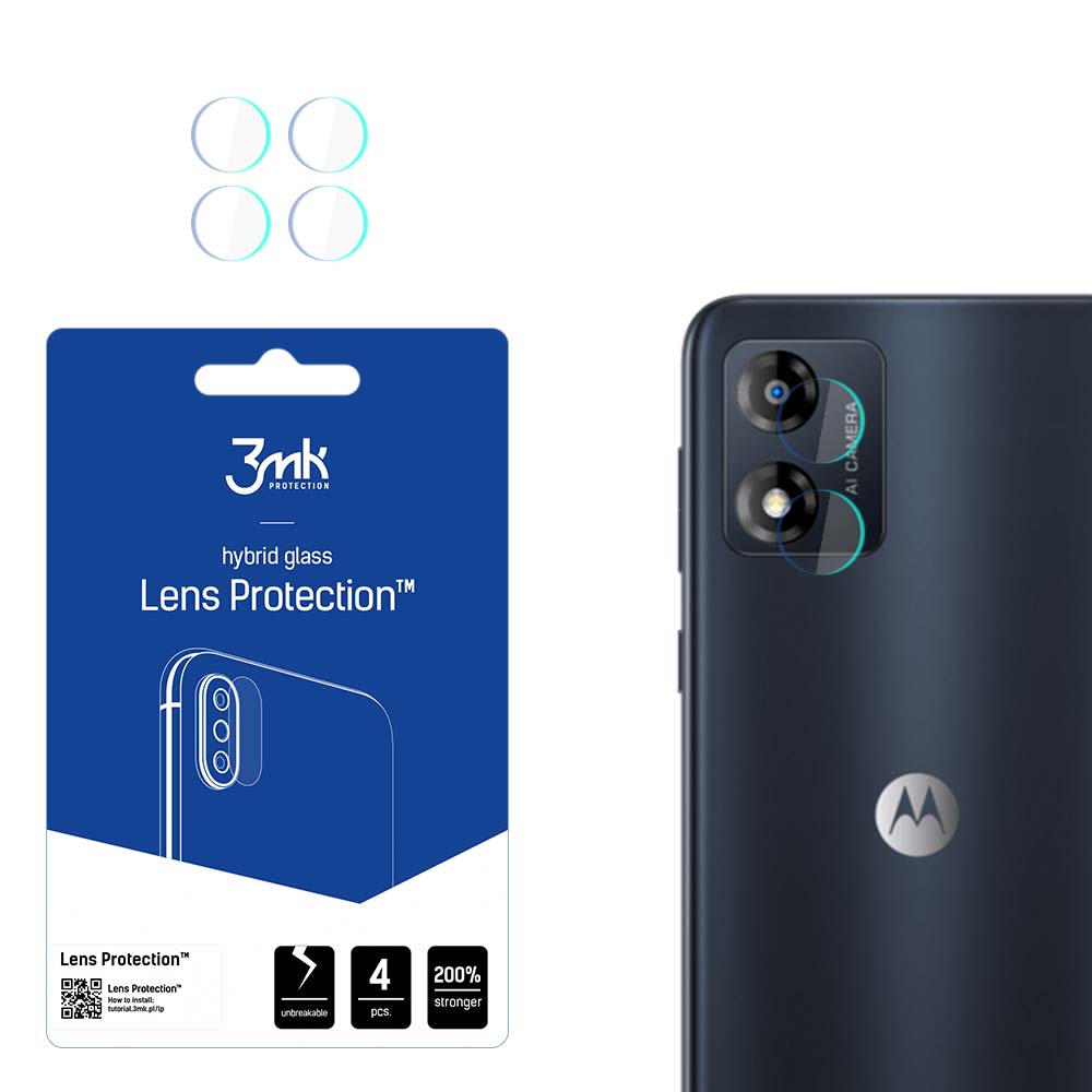 Motorola Moto E13 Aizmugurējās Kameras Aizsargstikls, 4 gab. | 3MK Lens Protection Back Camera Tempered Glass...