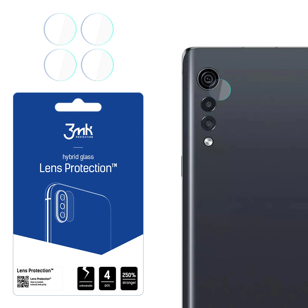 LG Velvet 5G Aizmugurējās Kameras Aizsargstikls, 4 gab. | 3MK Lens Protection Back Camera Tempered Glass Protector