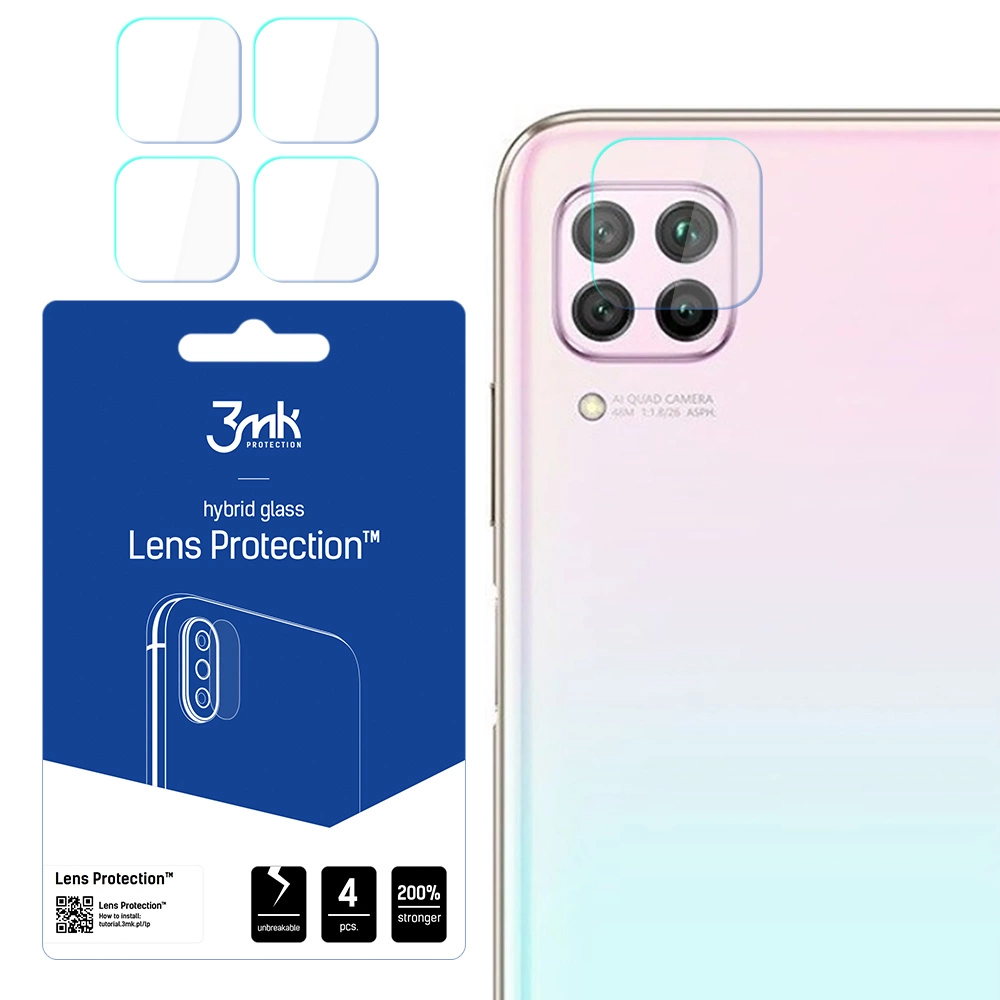 Huawei P40 Lite 3MK Lens Protection Back Camera Tempered Glass Protector, 4 pcs.
