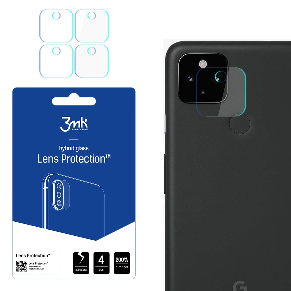 Google Pixel 4A 5G Aizmugurējās Kameras Aizsargstikls, 4 gab. | 3MK Lens Protection Back Camera Tempered Glass...