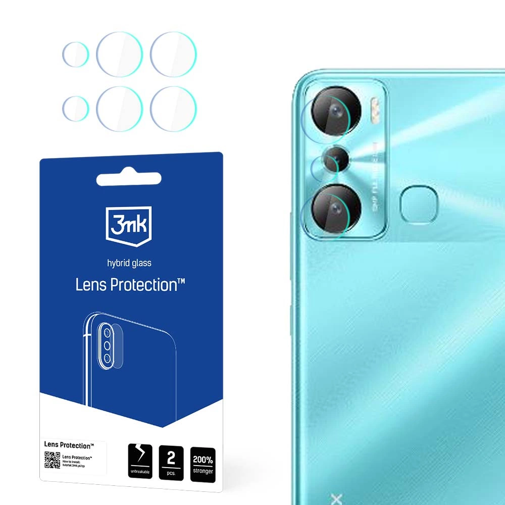 Infinix Hot 20 Aizmugurējās Kameras Aizsargstikls, 4 gab. | 3MK Lens Protection Back Camera Tempered Glass Protector