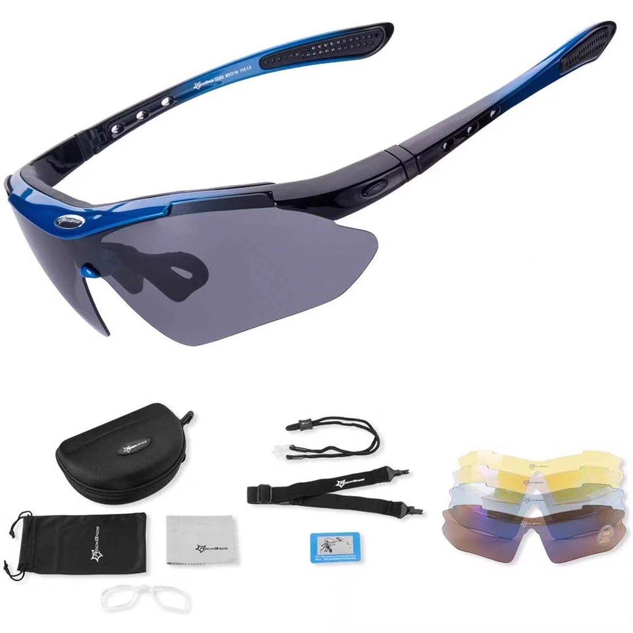 Rockbros 10007 polarizācijas velosipēdu brilles - melnas un zilas | polarizing cycling glasses black and blue