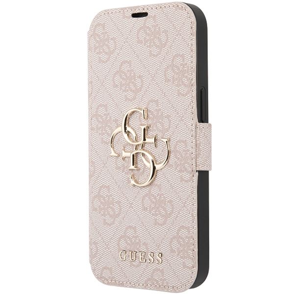 Guess 4G Big Metal Logo atverams vāciņš iPhone 15 / 14 / 13, Rozā
