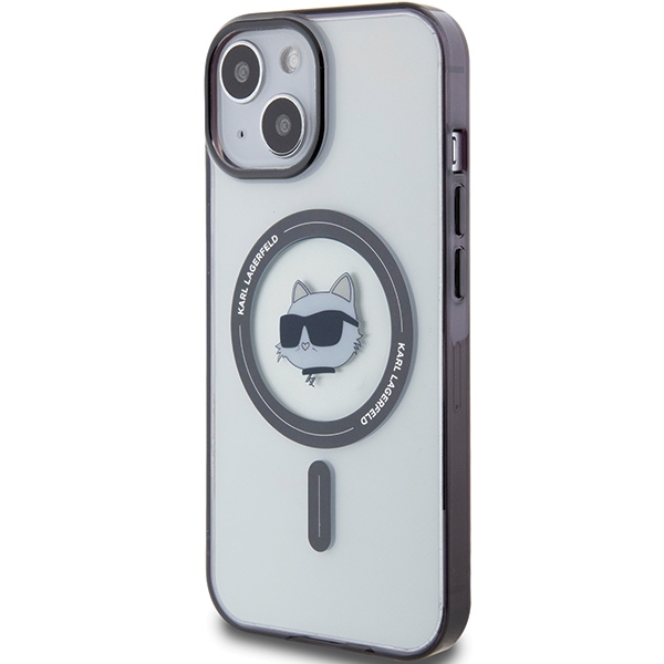 Karl Lagerfeld iPhone 15 Case IML Choupette`s Head MagSafe, Transparent