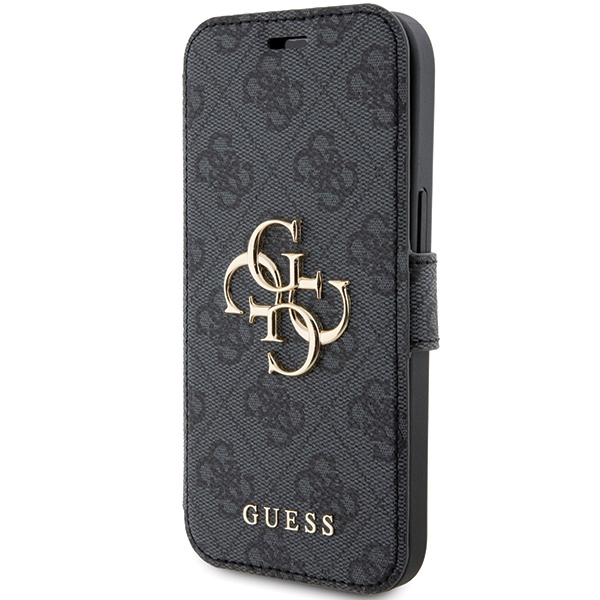 Apple iPhone 15 6.1\" Guess 4G Metal Logo Book Case Cover, Gray | Чехол для Телефона Кабура...