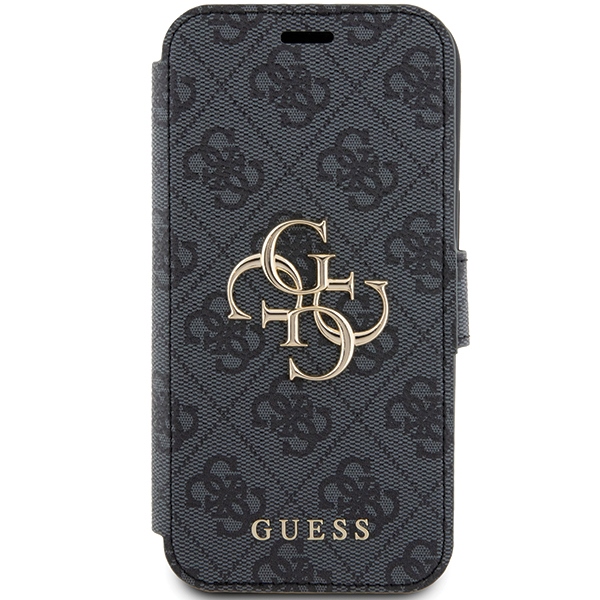 Apple iPhone 15 6.1\" Guess 4G Metal Logo Book Case Cover, Gray | Чехол для Телефона Кабура...