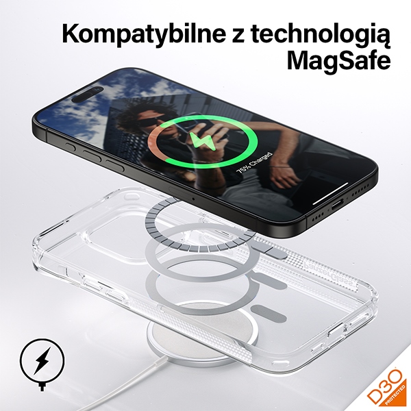 PanzerGlass HardCase with MagSafe with D3O and Military Grade Certified for iPhone 15 Pro Max - Transparent