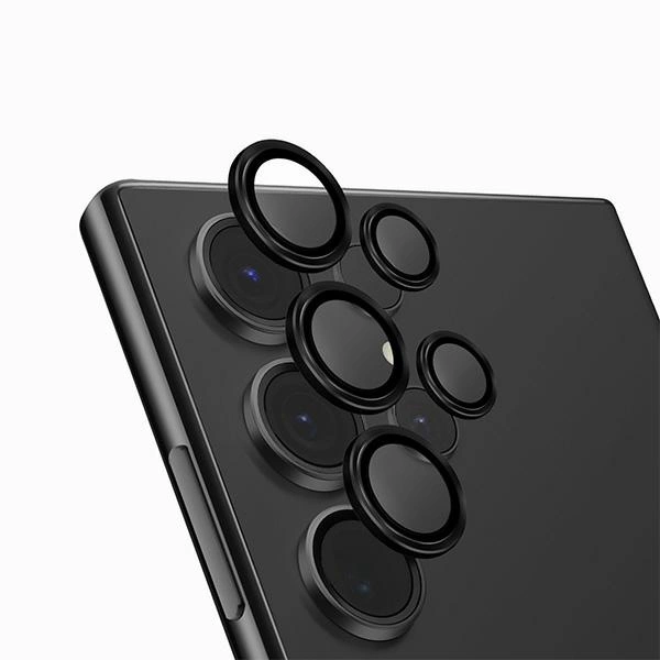 Uniq Optix alumīnija kameras objektīva aizsargs Samsung Galaxy S24 Ultra objektīvam ar aplikatoru - melns | Aluminum...