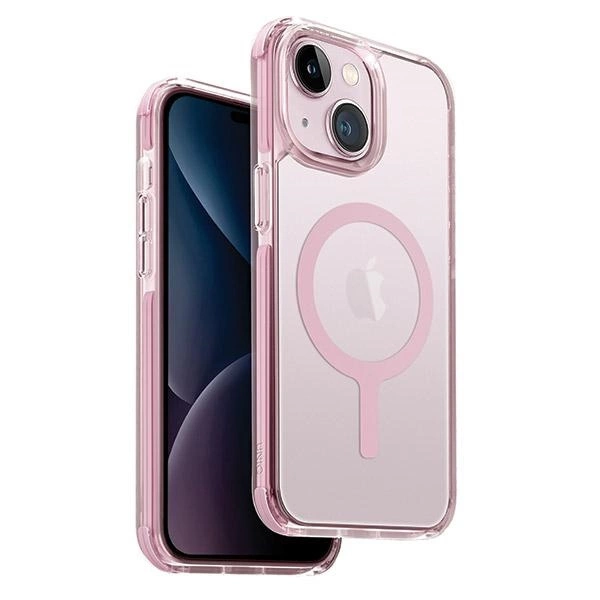 Uniq Combat Magclick uzlādes futrālis iPhone 15 / 14 13 - rozā krāsā | Charging case for pink