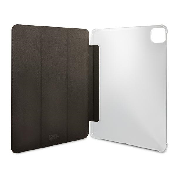 Karl Lagerfeld iPad Pro 12.9\" (2021) Saffiano Ikonic Karl Wallet Case, Black