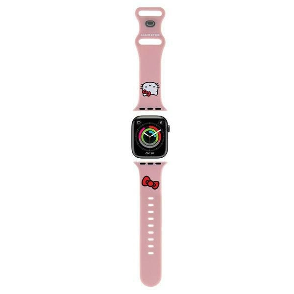 Ремешок Hello Kitty для Apple Watch 42/44/45/49mm Silicone Kitty Head, розовый